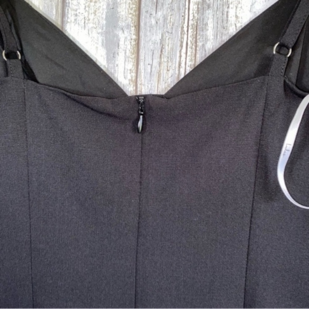 NWT Lulus Sultry Moments Little Black Dress XS Bodycon Spaghetti Strap Cutout - Picture 8 of 9